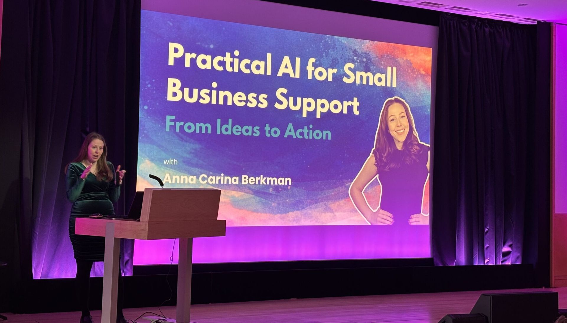 Close keynote shot with Anna's name on screen